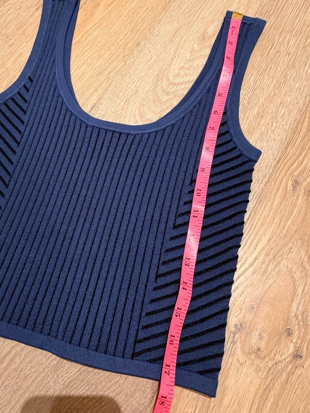 Bebe Navy Ribbed Tank Top - Picture 4 of 5
